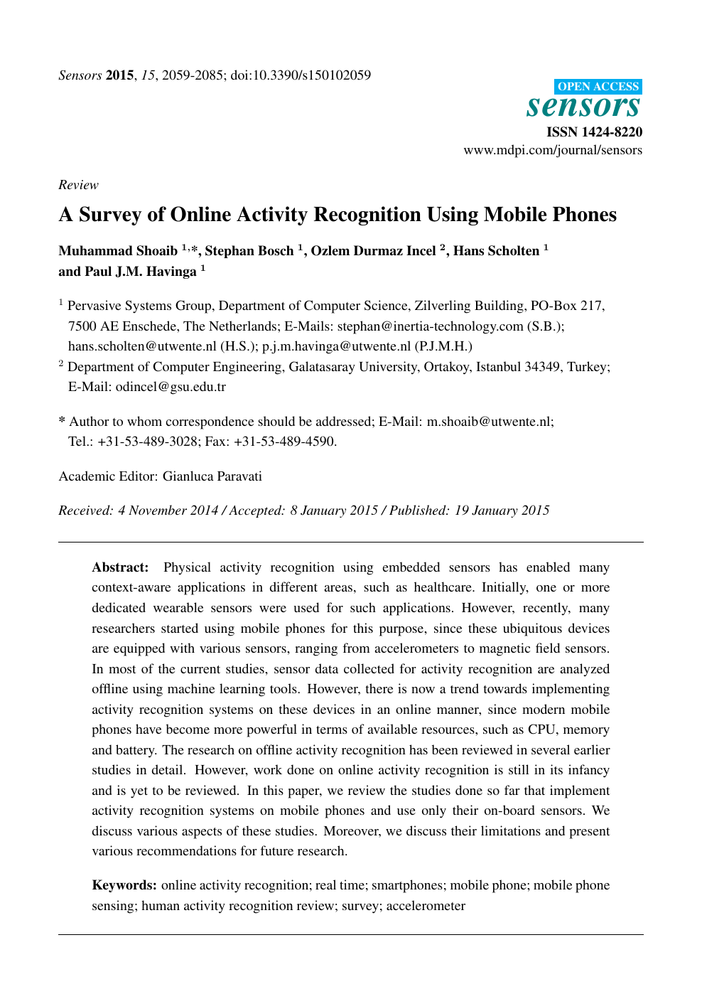 A Survey Of Online Activity Recognition Using Mobile Phones Topic Of Research Paper In Computer And Information Sciences Download Scholarly Article Pdf And Read For Free On Cyberleninka Open Science Hub