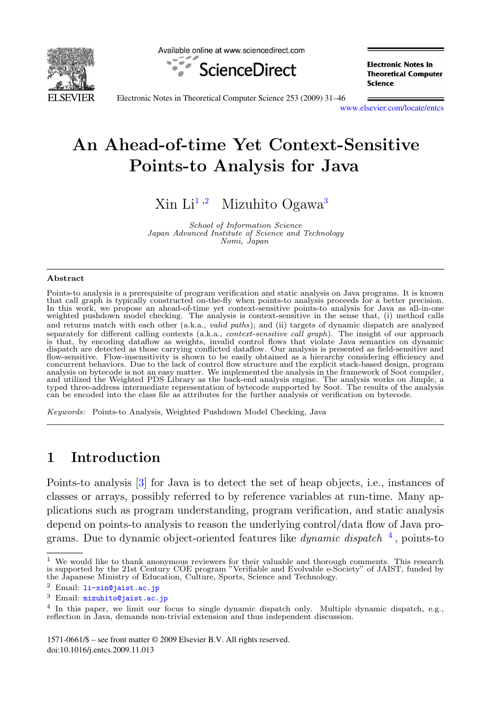 An Ahead Of Time Yet Context Sensitive Points To Analysis For Java Topic Of Research Paper In Computer And Information Sciences Download Scholarly Article Pdf And Read For Free On Cyberleninka Open Science Hub