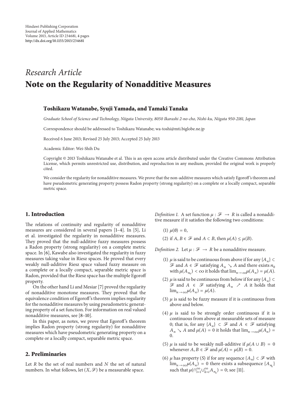 Note On The Regularity Of Nonadditive Measures Topic Of Research Paper In Mathematics Download Scholarly Article Pdf And Read For Free On Cyberleninka Open Science Hub