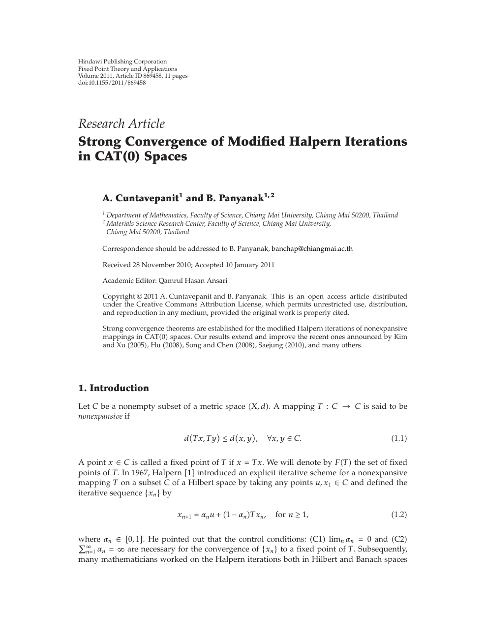 Strong Convergence Of Modified Halpern Iterations In Cat 0 Spaces Topic Of Research Paper In Mathematics Download Scholarly Article Pdf And Read For Free On Cyberleninka Open Science Hub