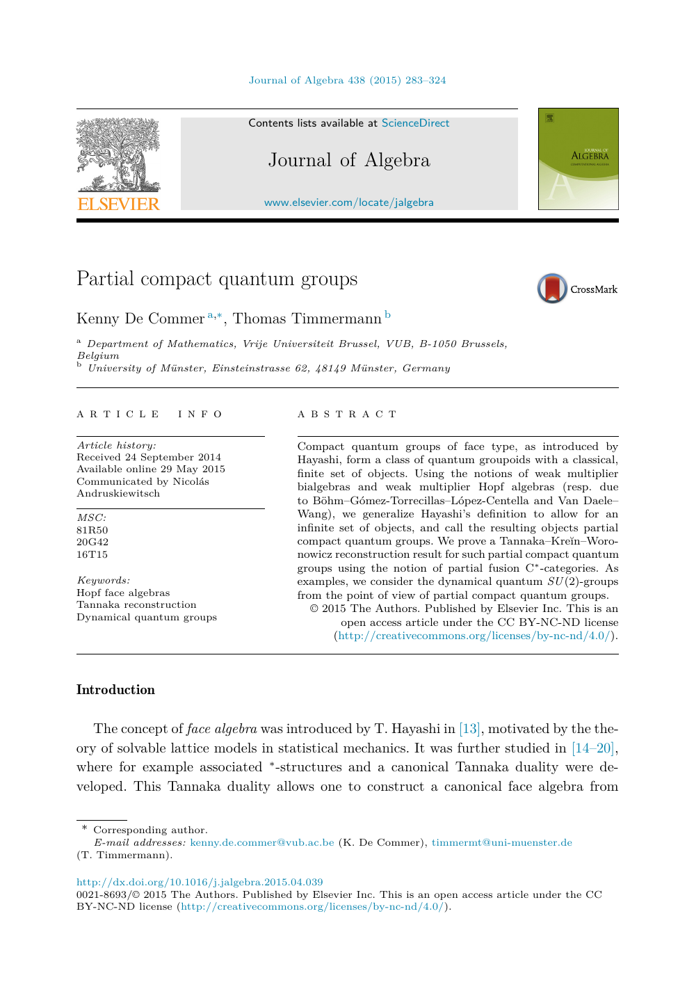 Partial Compact Quantum Groups Topic Of Research Paper In Mathematics Download Scholarly Article Pdf And Read For Free On Cyberleninka Open Science Hub
