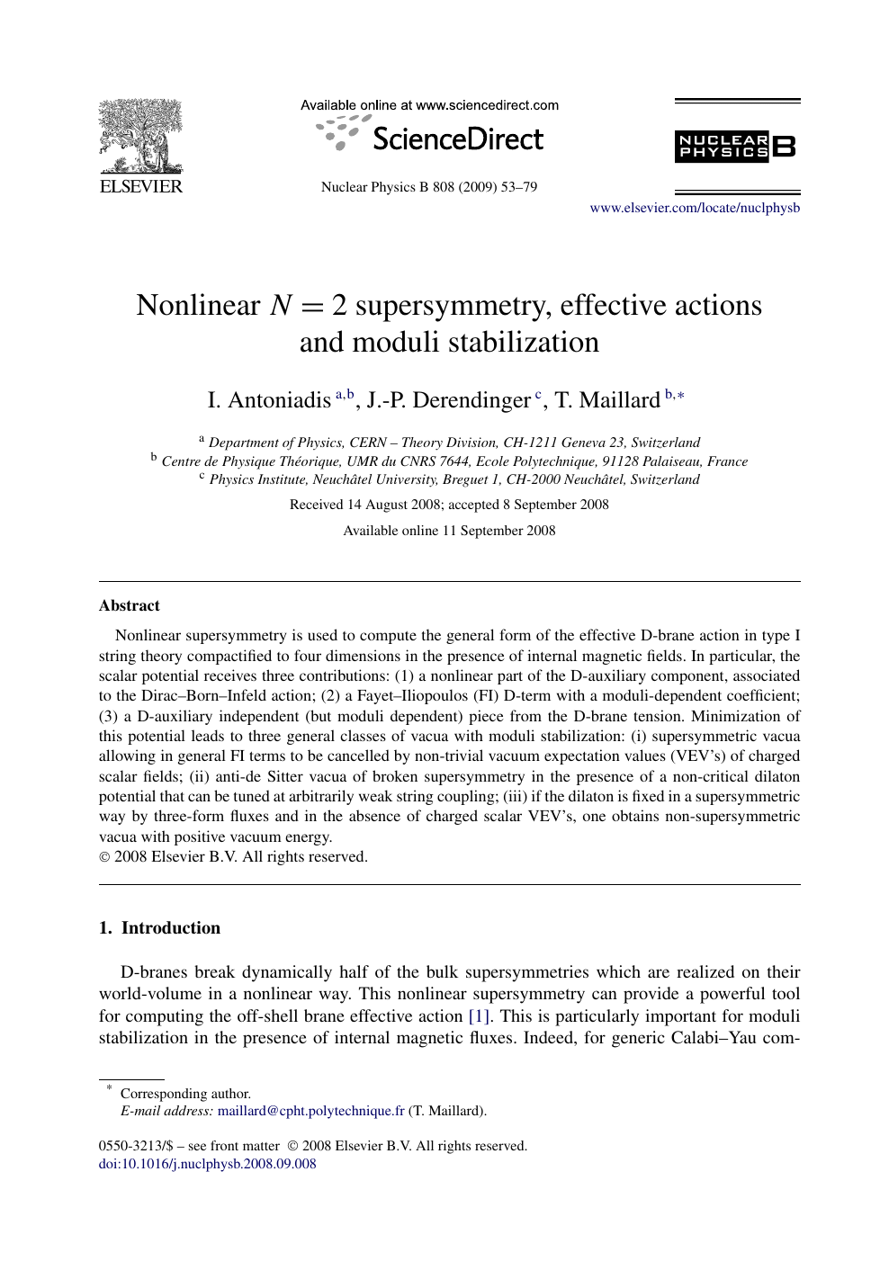 Nonlinear Supersymmetry Effective Actions And Moduli Stabilization Topic Of Research Paper In Physical Sciences Download Scholarly Article Pdf And Read For Free On Cyberleninka Open Science Hub