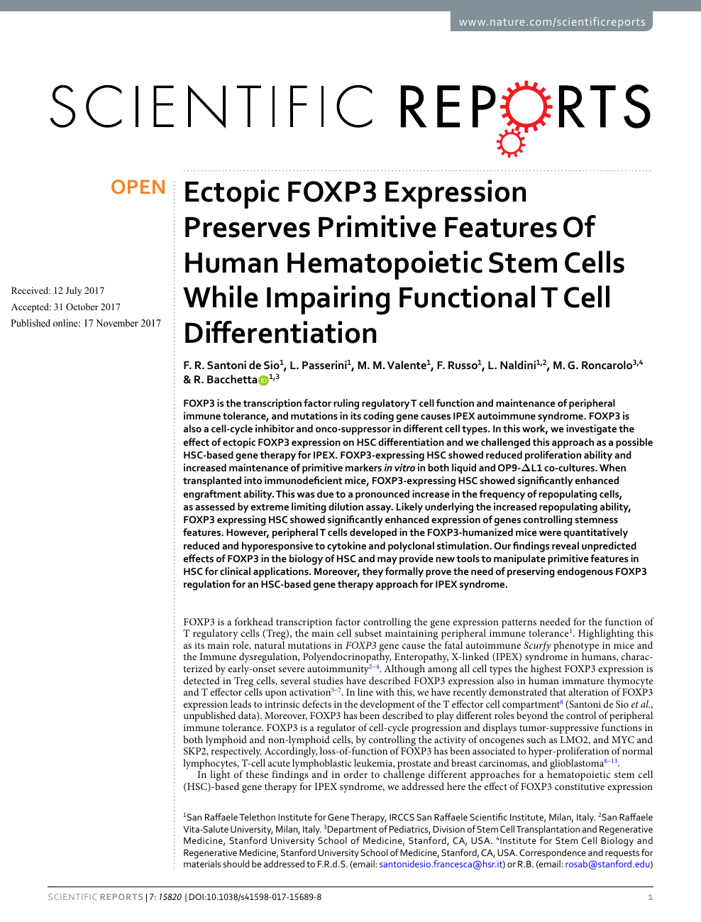 Ectopic Foxp3 Expression Preserves Primitive Features Of Human Hematopoietic Stem Cells While Impairing Functional T Cell Differentiation Topic Of Research Paper In Biological Sciences Download Scholarly Article Pdf And Read For