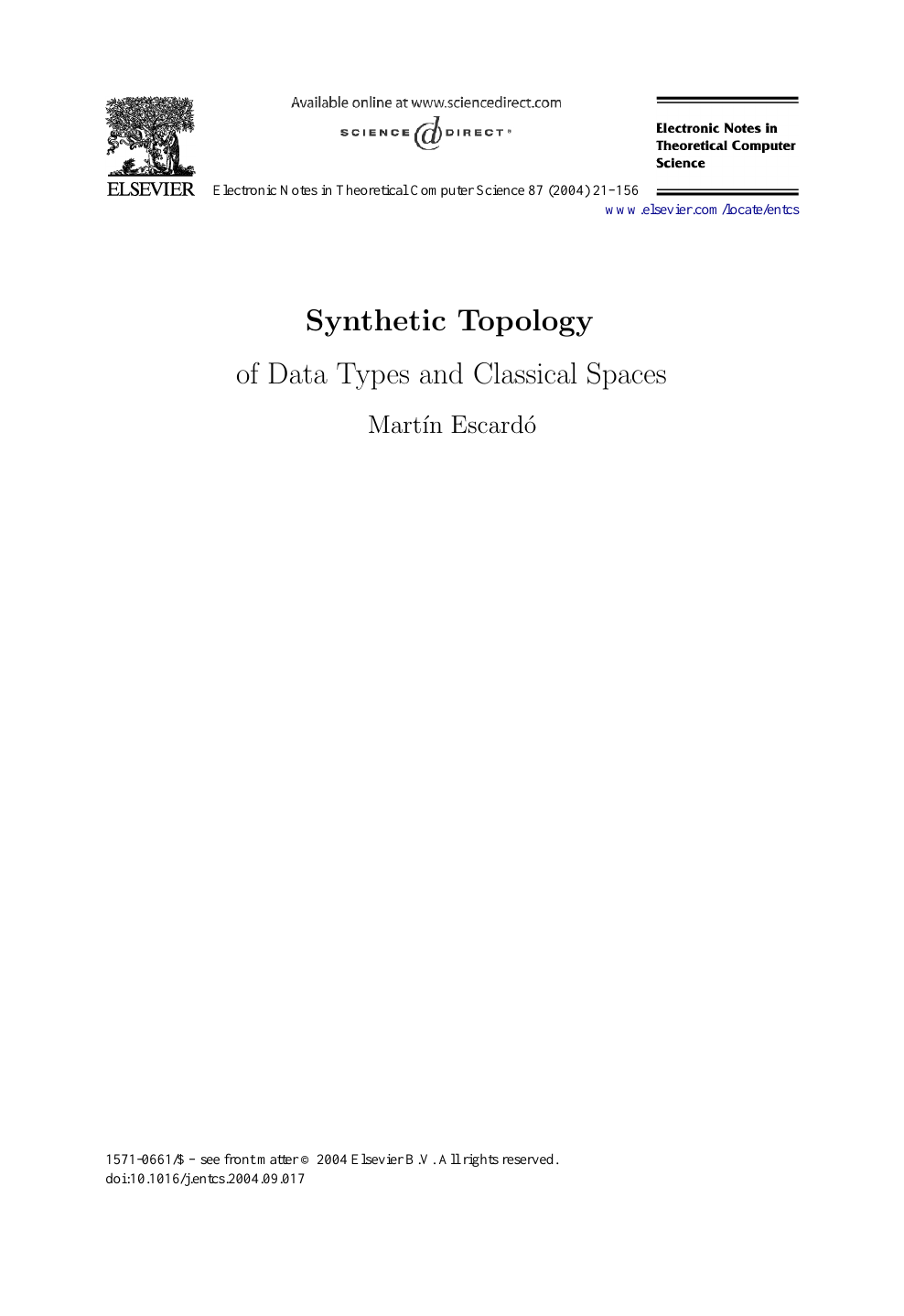 Synthetic Topology Topic Of Research Paper In Mathematics Download Scholarly Article Pdf And Read For Free On Cyberleninka Open Science Hub