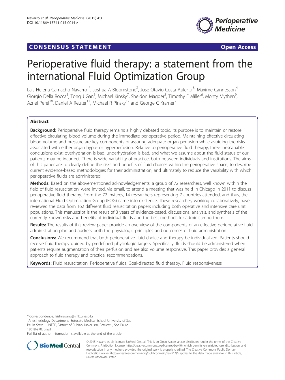 Perioperative Fluid Therapy A Statement From The International Fluid Optimization Group Topic Of Research Paper In Clinical Medicine Download Scholarly Article Pdf And Read For Free On Cyberleninka Open Science Hub