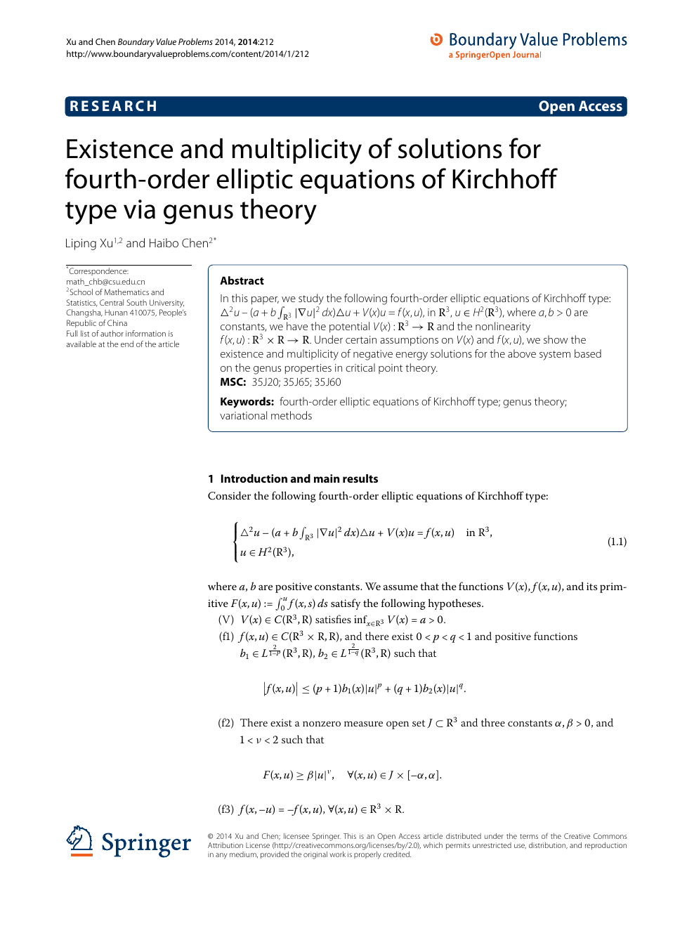 Existence And Multiplicity Of Solutions For Fourth Order Elliptic Equations Of Kirchhoff Type Via Genus Theory Topic Of Research Paper In Mathematics Download Scholarly Article Pdf And Read For Free On Cyberleninka