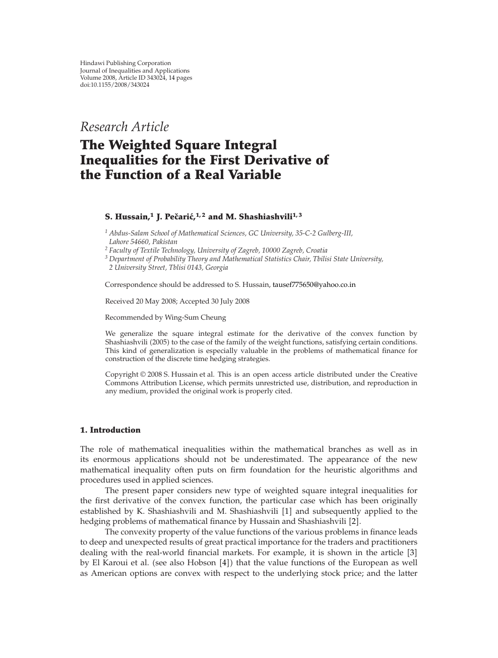 The Weighted Square Integral Inequalities For The First Derivative Of The Function Of A Real Variable Topic Of Research Paper In Mathematics Download Scholarly Article Pdf And Read For Free On