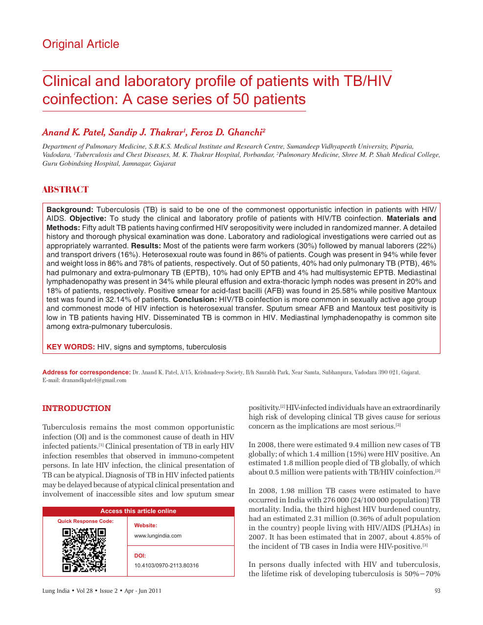 Clinical And Laboratory Profile Of Patients With Tb Hiv Coinfection A Case Series Of 50 Patients Topic Of Research Paper In Clinical Medicine Download Scholarly Article Pdf And Read For Free On
