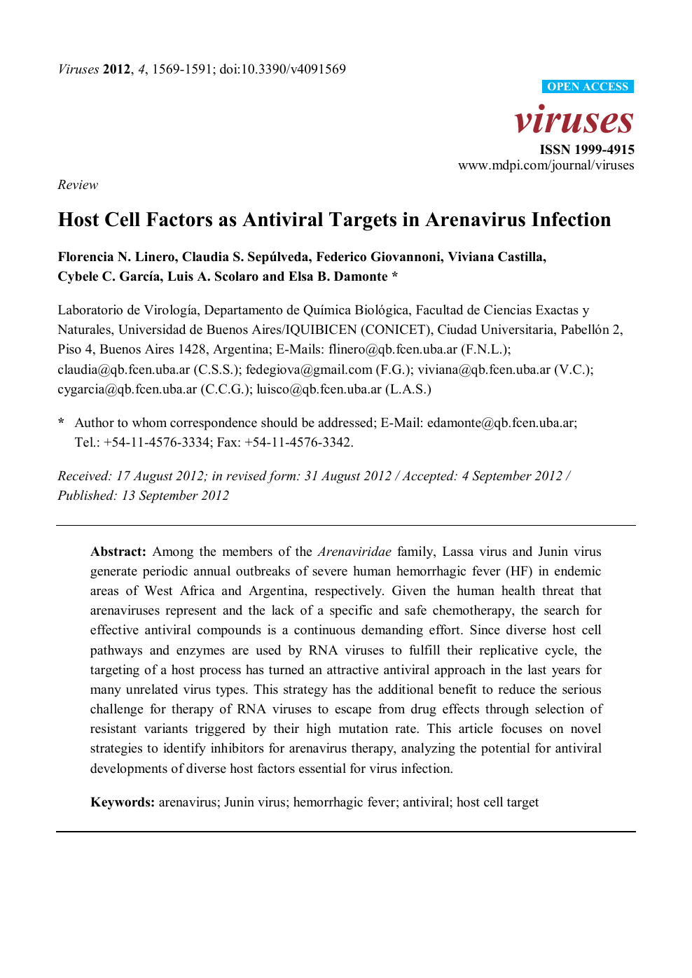 Host Cell Factors As Antiviral Targets In Arenavirus Infection Topic Of Research Paper In Biological Sciences Download Scholarly Article Pdf And Read For Free On Cyberleninka Open Science Hub