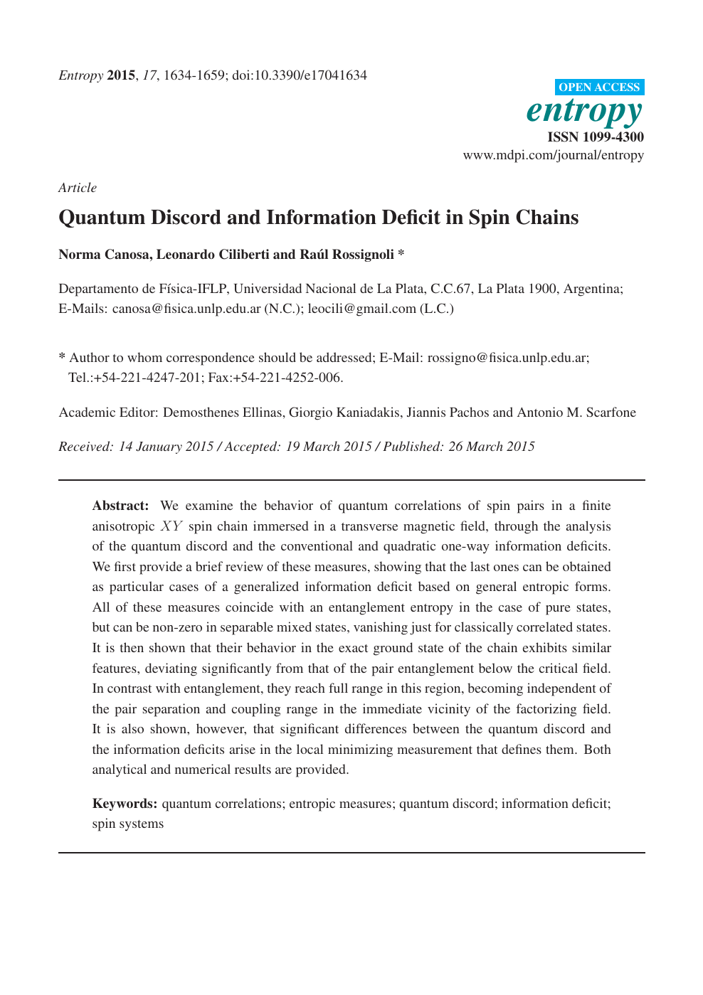 Quantum Discord And Information Deficit In Spin Chains Topic Of Research Paper In Physical Sciences Download Scholarly Article Pdf And Read For Free On Cyberleninka Open Science Hub
