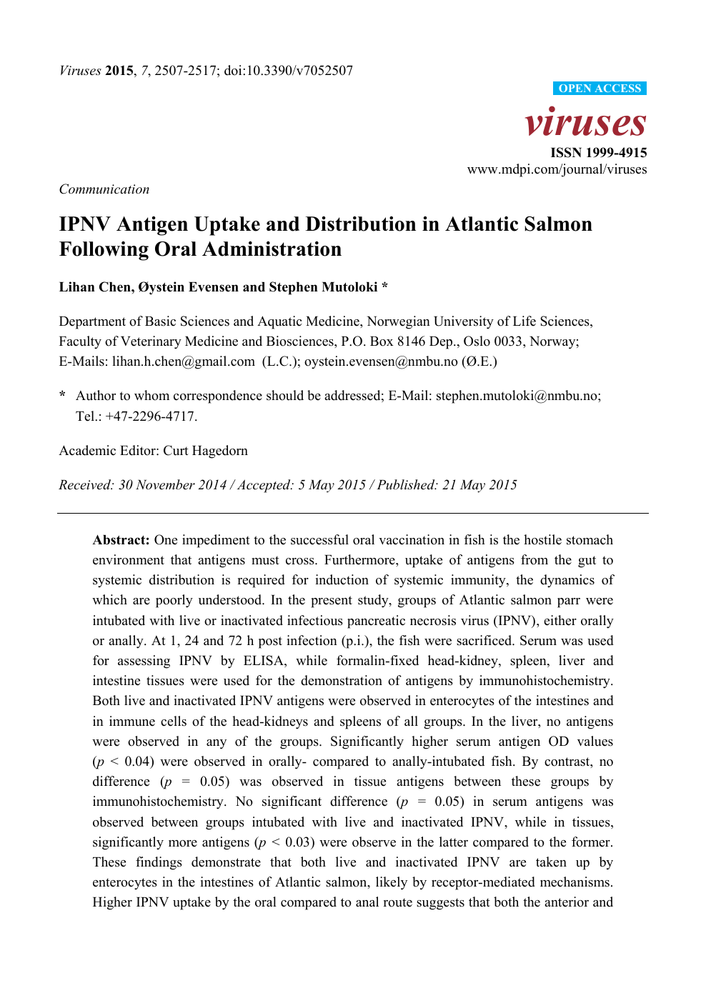 Ipnv Antigen Uptake And Distribution In Atlantic Salmon Following Oral Administration Topic Of Research Paper In Veterinary Science Download Scholarly Article Pdf And Read For Free On Cyberleninka Open Science Hub