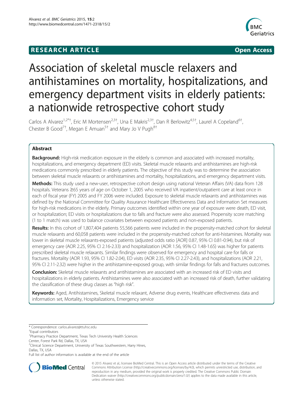 Association Of Skeletal Muscle Relaxers And Antihistamines