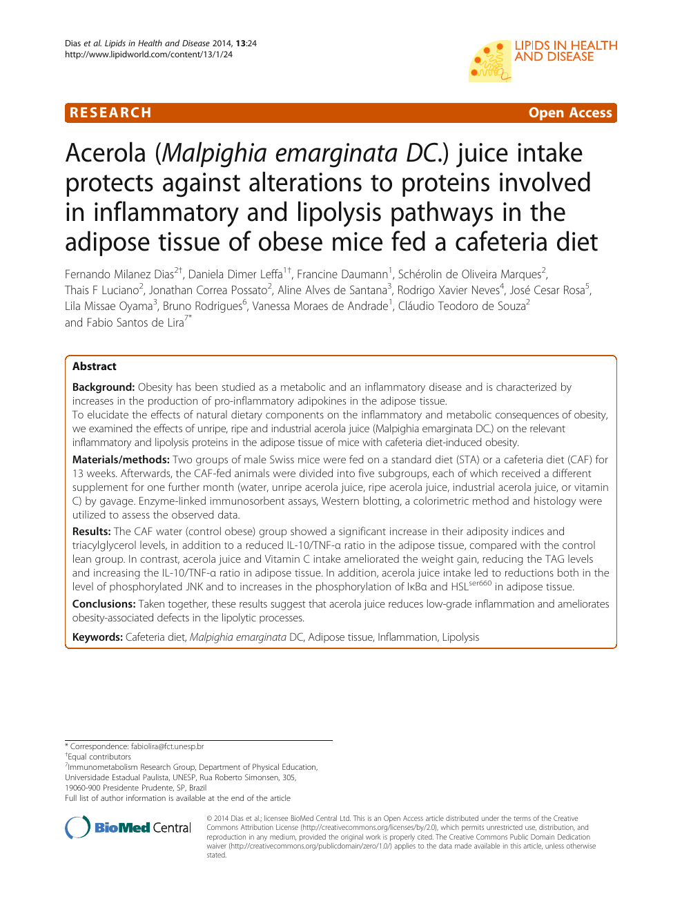 Acerola Malpighia Emarginata Dc Juice Intake Protects Against