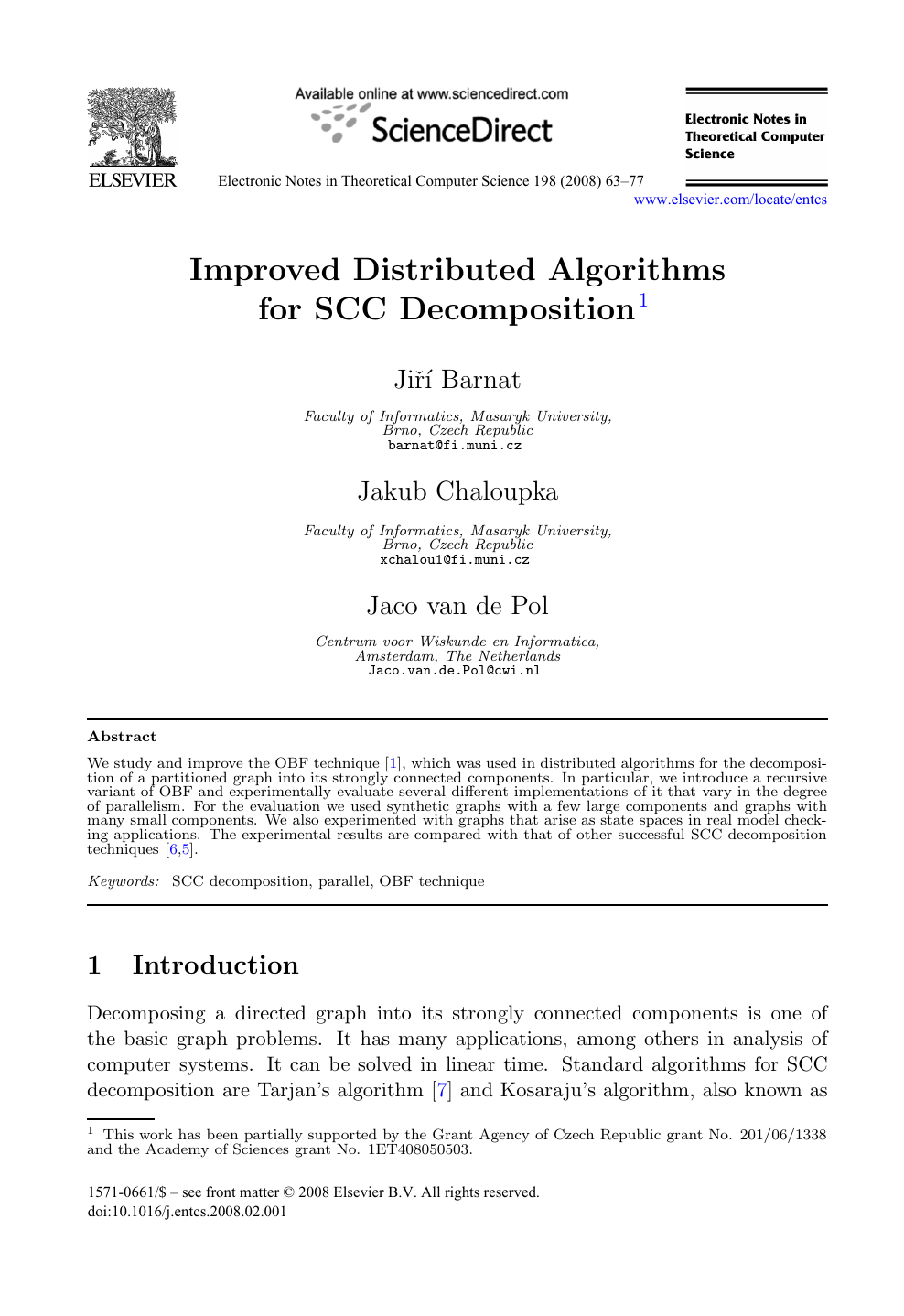 Pointer makeup tælle Improved Distributed Algorithms for SCC Decomposition – topic of research  paper in Computer and information sciences. Download scholarly article PDF  and read for free on CyberLeninka open science hub.