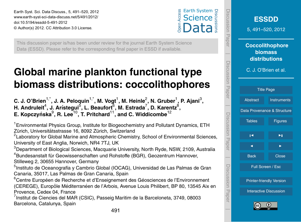 Global Marine Plankton Functional Type Biomass Distributions Coccolithophores Topic Of Research Paper In Earth And Related Environmental Sciences Download Scholarly Article Pdf And Read For Free On Cyberleninka Open Science Hub