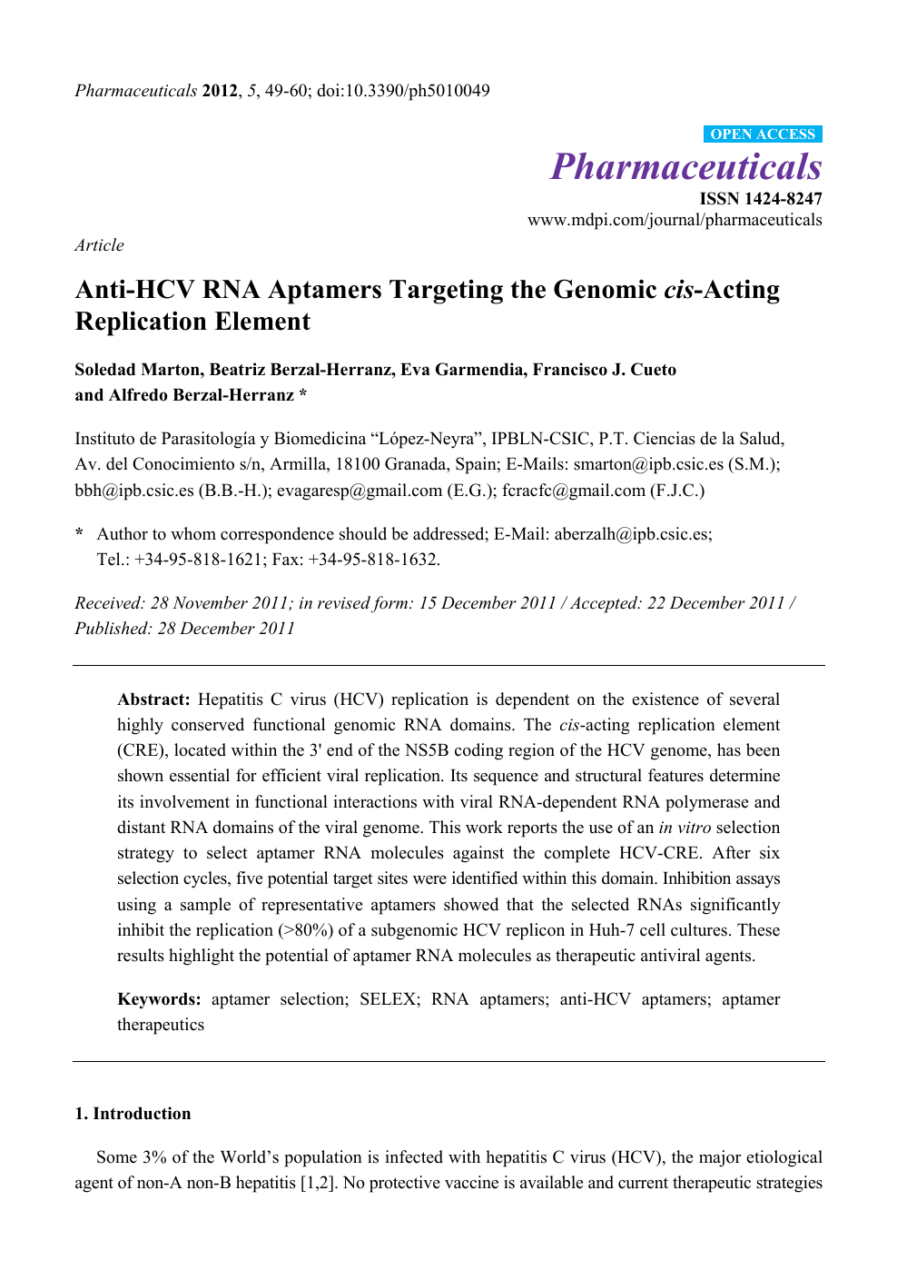 Anti Hcv Rna Aptamers Targeting The Genomic Cis Acting Replication Element Topic Of Research Paper In Biological Sciences Download Scholarly Article Pdf And Read For Free On Cyberleninka Open Science Hub