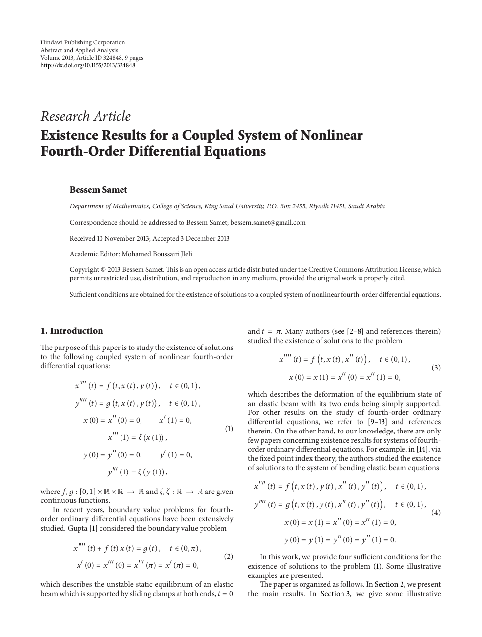 Existence Results For A Coupled System Of Nonlinear Fourth Order Differential Equations Topic Of Research Paper In Mathematics Download Scholarly Article Pdf And Read For Free On Cyberleninka Open Science Hub