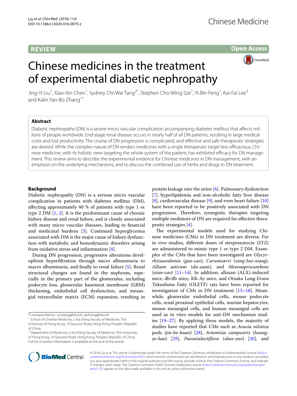 Chinese Medicines In The Treatment Of Experimental Diabetic - 
