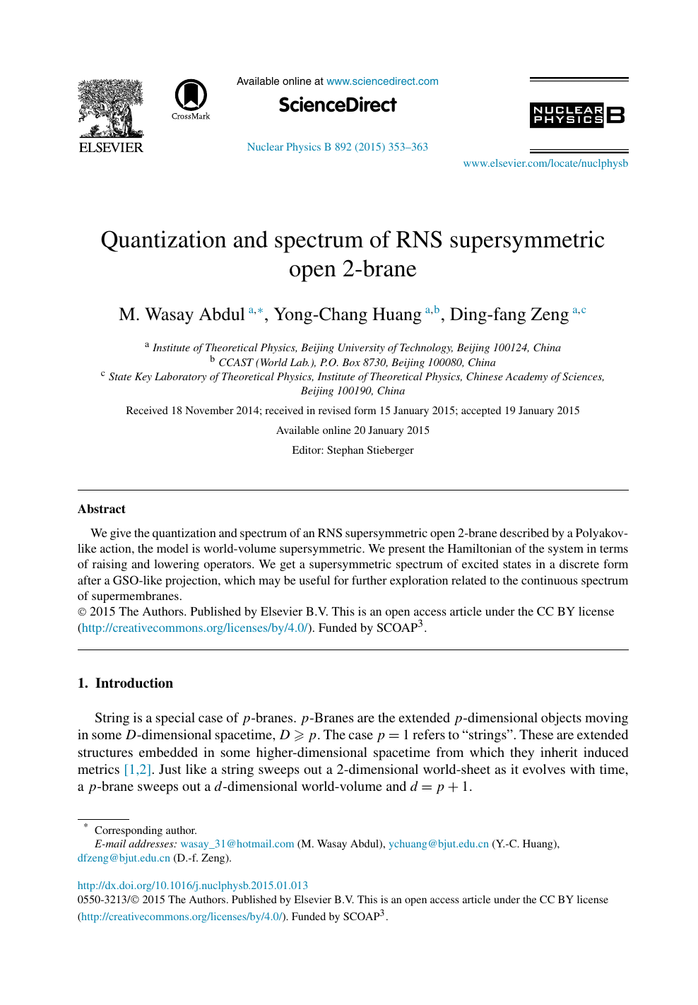 Quantization And Spectrum Of Rns Supersymmetric Open 2 Brane Topic Of Research Paper In Physical Sciences Download Scholarly Article Pdf And Read For Free On Cyberleninka Open Science Hub