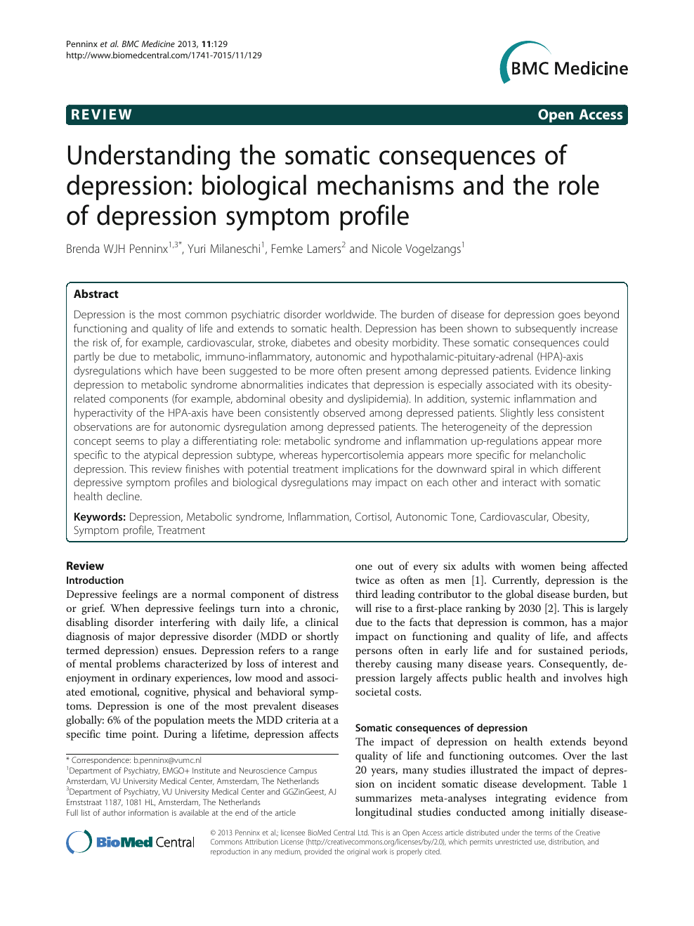 A somatization comorbidity phenotype impacts response to therapy