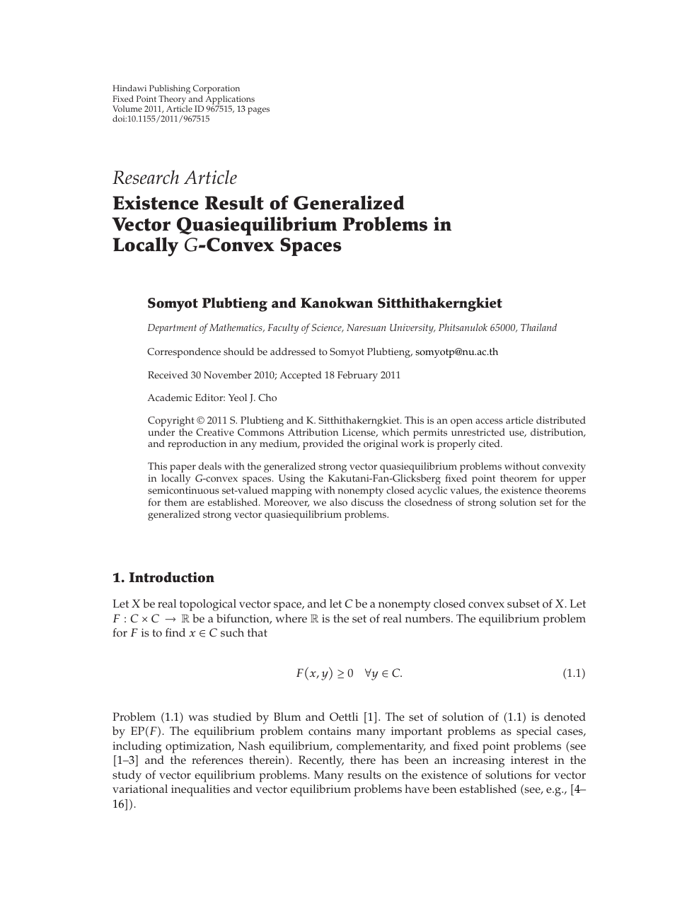Existence Result Of Generalized Vector Quasiequilibrium Problems In Locally G Convex Spaces Topic Of Research Paper In Mathematics Download Scholarly Article Pdf And Read For Free On Cyberleninka Open Science Hub