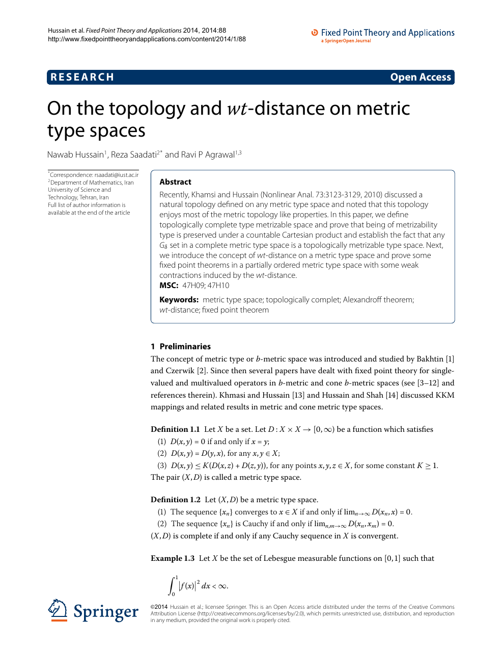 On The Topology And Wt Distance On Metric Type Spaces Topic Of Research Paper In Mathematics Download Scholarly Article Pdf And Read For Free On Cyberleninka Open Science Hub