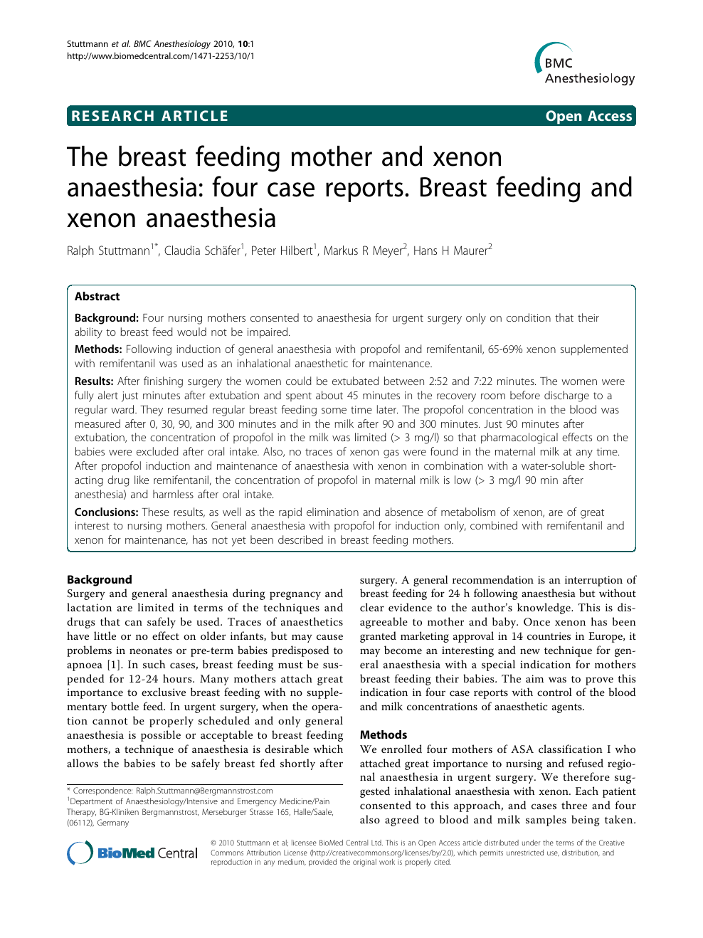 Untouched run out Foster parents The breast feeding mother and xenon anaesthesia: four case reports. Breast  feeding and xenon anaesthesia – topic of research paper in Veterinary  science. Download scholarly article PDF and read for free on