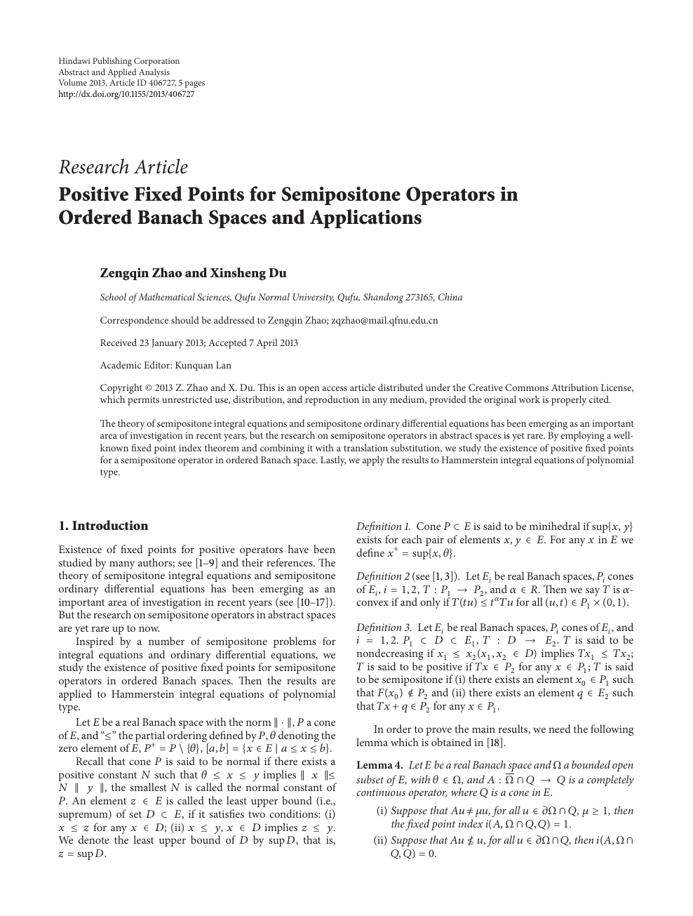Positive Fixed Points For Semipositone Operators In Ordered Banach Spaces And Applications Topic Of Research Paper In Mathematics Download Scholarly Article Pdf And Read For Free On Cyberleninka Open Science Hub