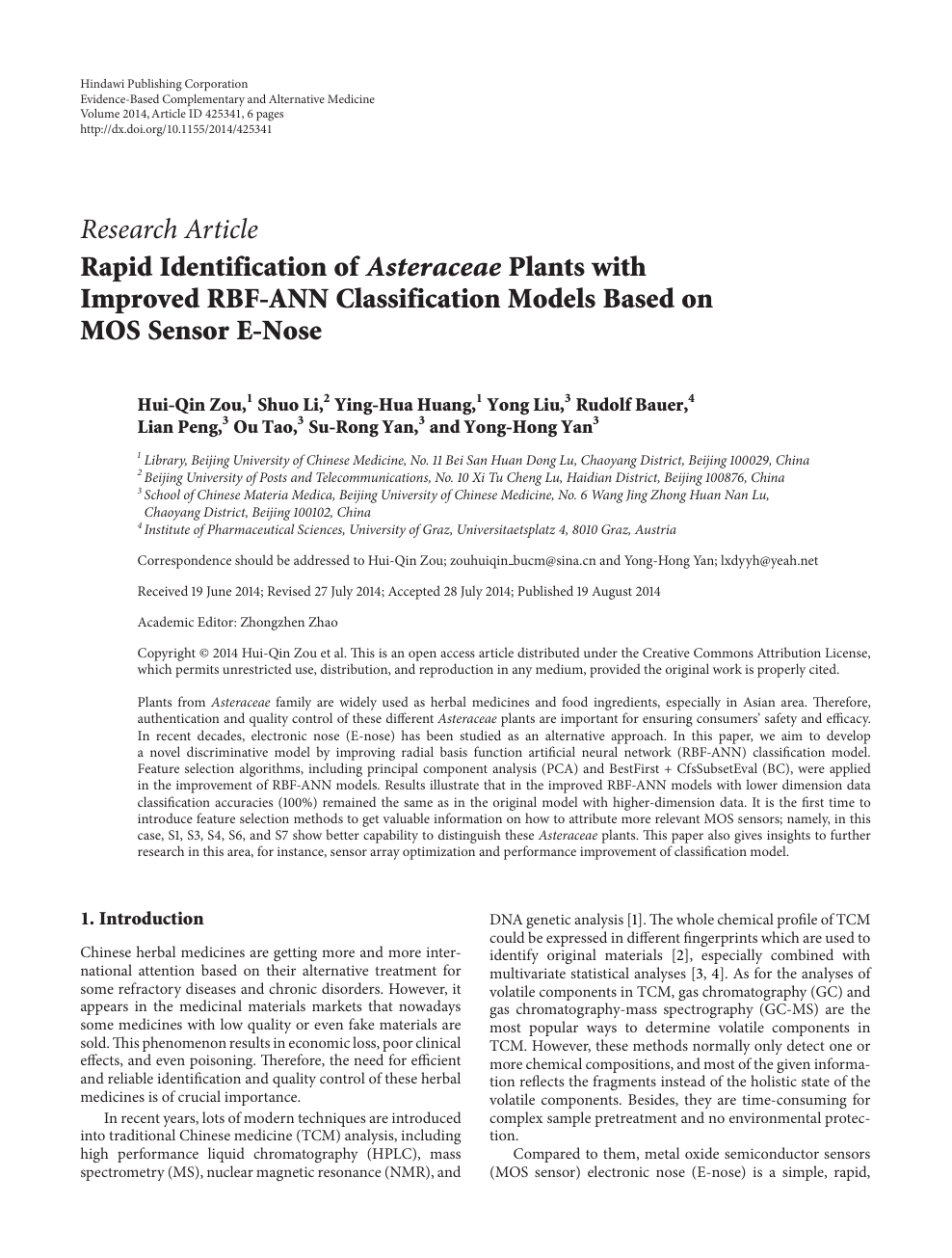 Rapid Identification Of Asteraceae Plants With Improved Rbf Ann Classification Models Based On Mos Sensor E Nose Topic Of Research Paper In Nano Technology Download Scholarly Article Pdf And Read For Free On Cyberleninka