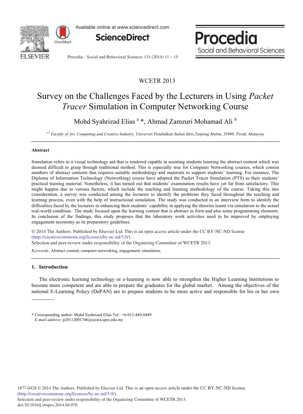 Survey On The Challenges Faced By The Lecturers In Using Packet Tracer Simulation In Computer Networking Course Topic Of Research Paper In Economics And Business Download Scholarly Article Pdf And Read