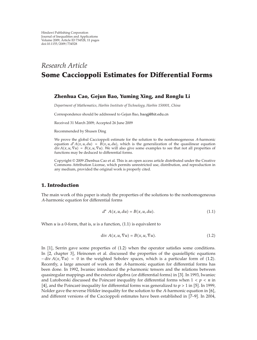Some Caccioppoli Estimates For Differential Forms Topic Of Research Paper In Mathematics Download Scholarly Article Pdf And Read For Free On Cyberleninka Open Science Hub