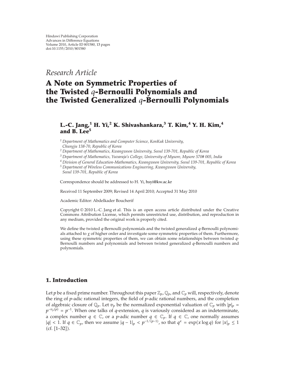 A Note On Symmetric Properties Of The Twisted Q Bernoulli Polynomials And The Twisted Generalized Q Bernoulli Polynomials Topic Of Research Paper In Mathematics Download Scholarly Article Pdf And Read For Free On
