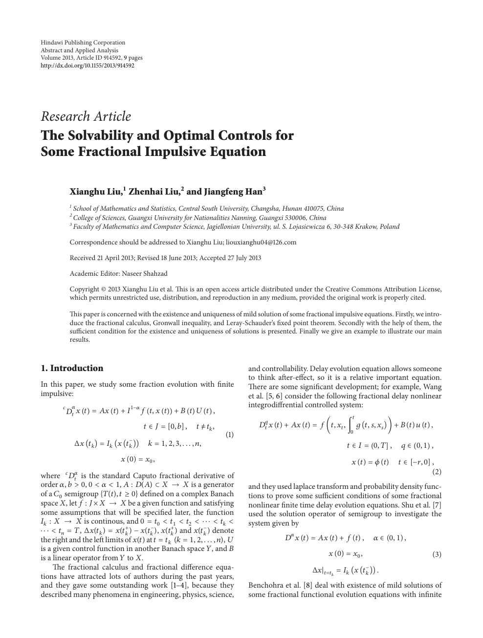 The Solvability And Optimal Controls For Some Fractional Impulsive Equation Topic Of Research Paper In Mathematics Download Scholarly Article Pdf And Read For Free On Cyberleninka Open Science Hub