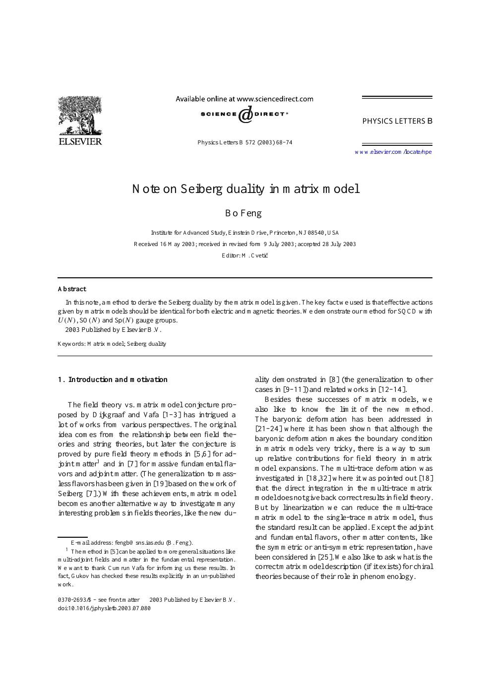 Note On Seiberg Duality In Matrix Model Topic Of Research Paper In Physical Sciences Download Scholarly Article Pdf And Read For Free On Cyberleninka Open Science Hub