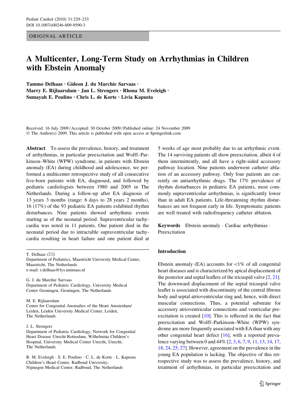A Multicenter Long Term Study On Arrhythmias In Children With Ebstein Anomaly Topic Of Research Paper In Clinical Medicine Download Scholarly Article Pdf And Read For Free On Cyberleninka Open Science Hub