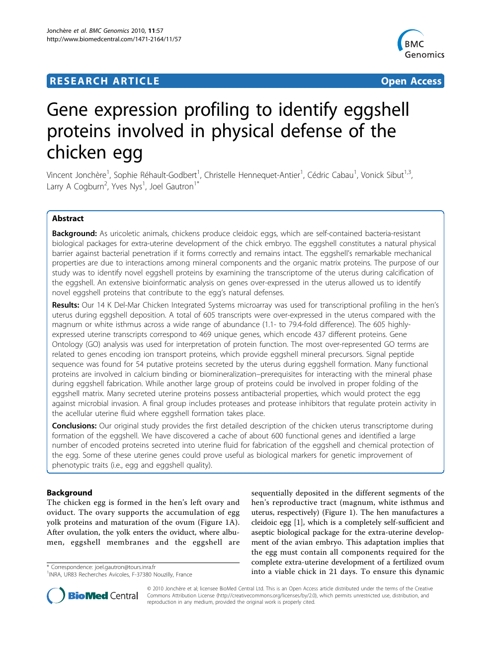 Gene Expression Profiling To Identify Eggshell Proteins Involved In Physical Defense Of The Chicken Egg Topic Of Research Paper In Biological Sciences Download Scholarly Article Pdf And Read For Free On