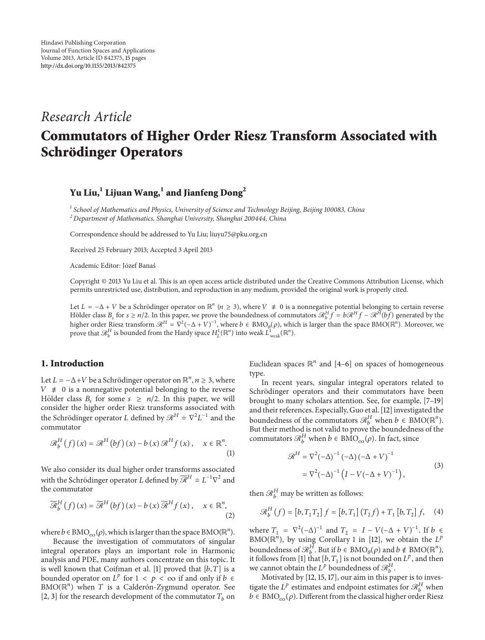 Commutators Of Higher Order Riesz Transform Associated With Schrodinger Operators Topic Of Research Paper In Mathematics Download Scholarly Article Pdf And Read For Free On Cyberleninka Open Science Hub