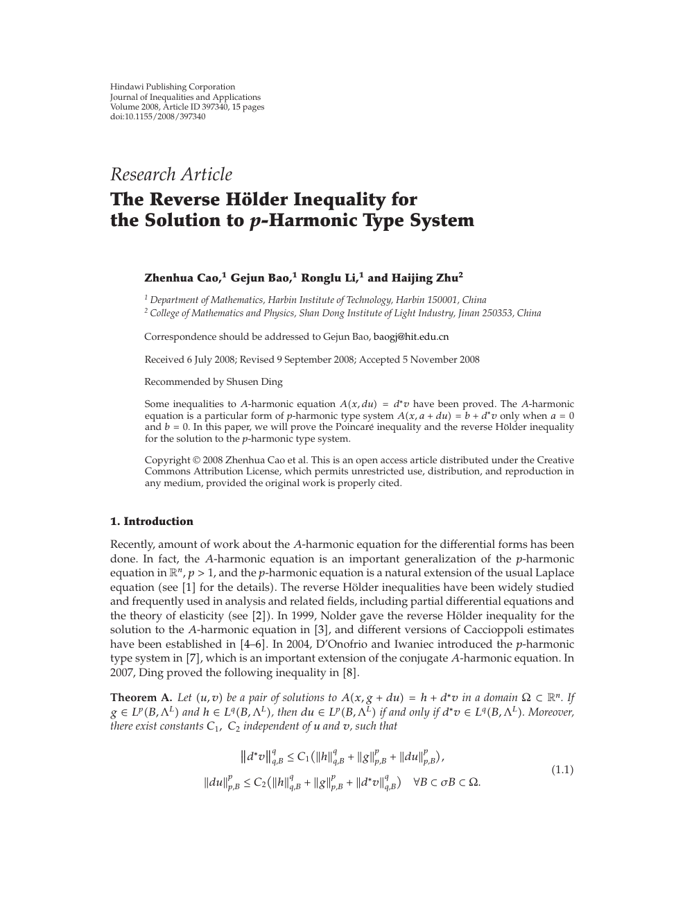 The Reverse Holder Inequality For The Solution To P Harmonic Type System Topic Of Research Paper In Mathematics Download Scholarly Article Pdf And Read For Free On Cyberleninka Open Science Hub