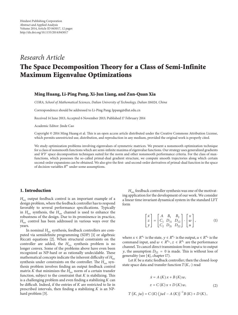 The Space Decomposition Theory For A Class Of Semi Infinite Maximum Eigenvalue Optimizations Topic Of Research Paper In Mathematics Download Scholarly Article Pdf And Read For Free On Cyberleninka Open Science Hub