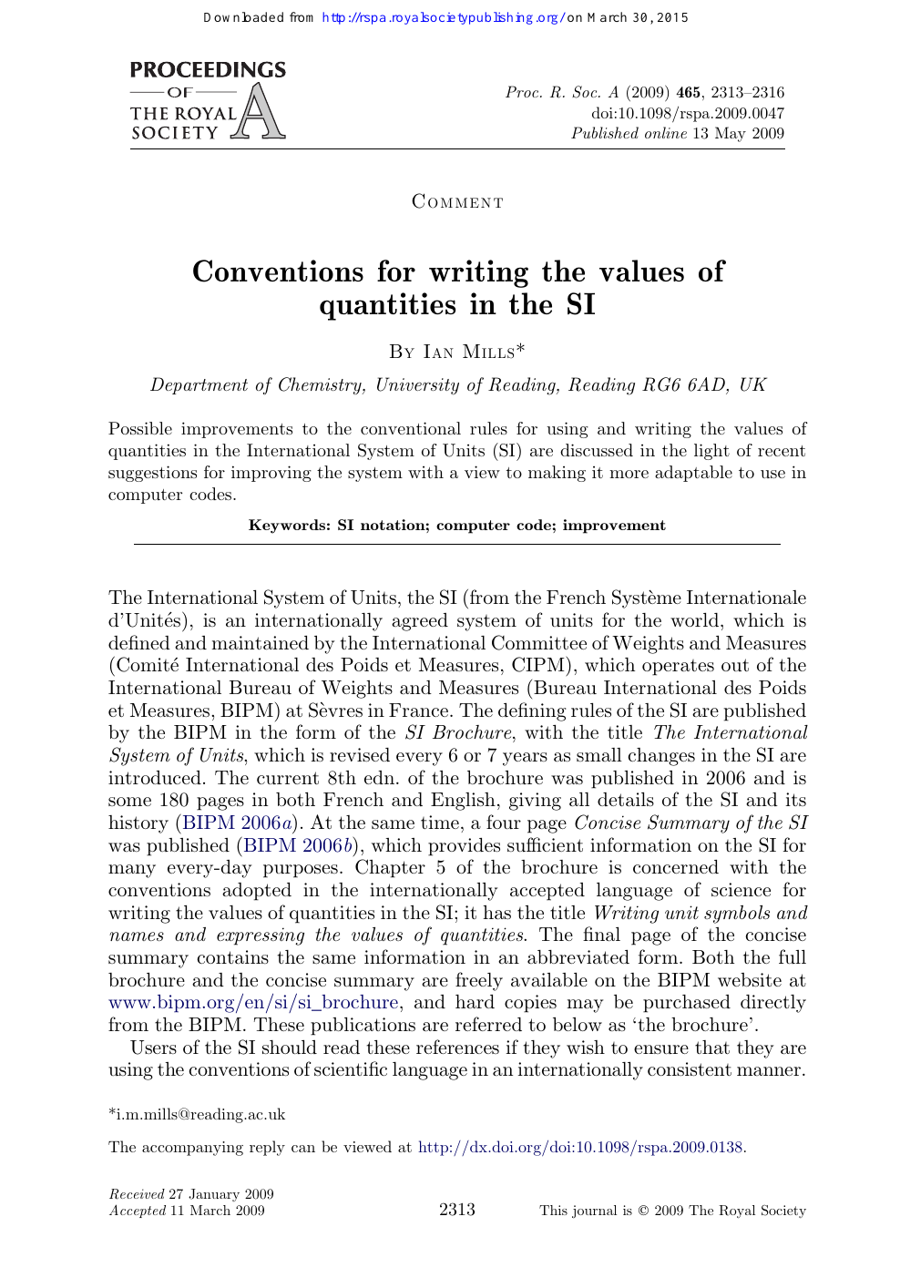 Conventions For Writing The Values Of Quantities In The Si Topic Of Research Paper In History And Archaeology Download Scholarly Article Pdf And Read For Free On Cyberleninka Open Science Hub