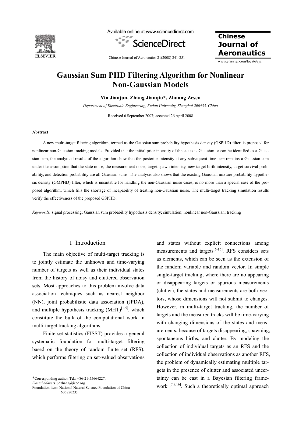 Gaussian Sum Phd Filtering Algorithm For Nonlinear Non Gaussian Models Topic Of Research Paper In Physical Sciences Download Scholarly Article Pdf And Read For Free On Cyberleninka Open Science Hub