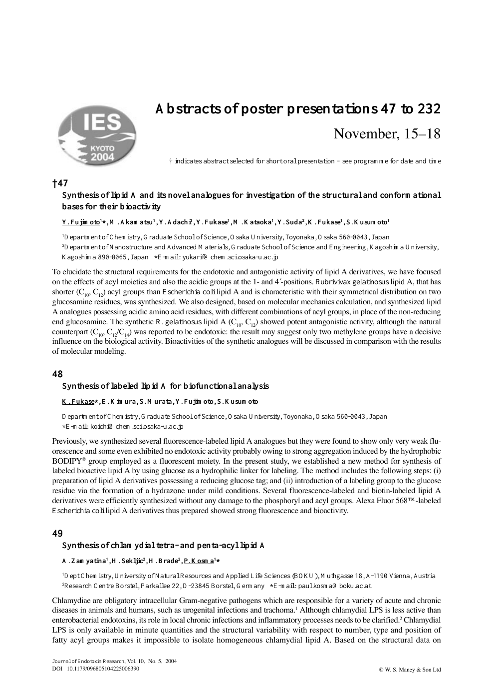Abstracts Of Poster Presentations 47 To 232 November 15 18