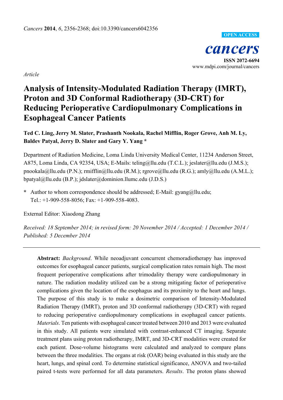 Analysis of Intensity-Modulated Radiation Therapy (IMRT), Proton 