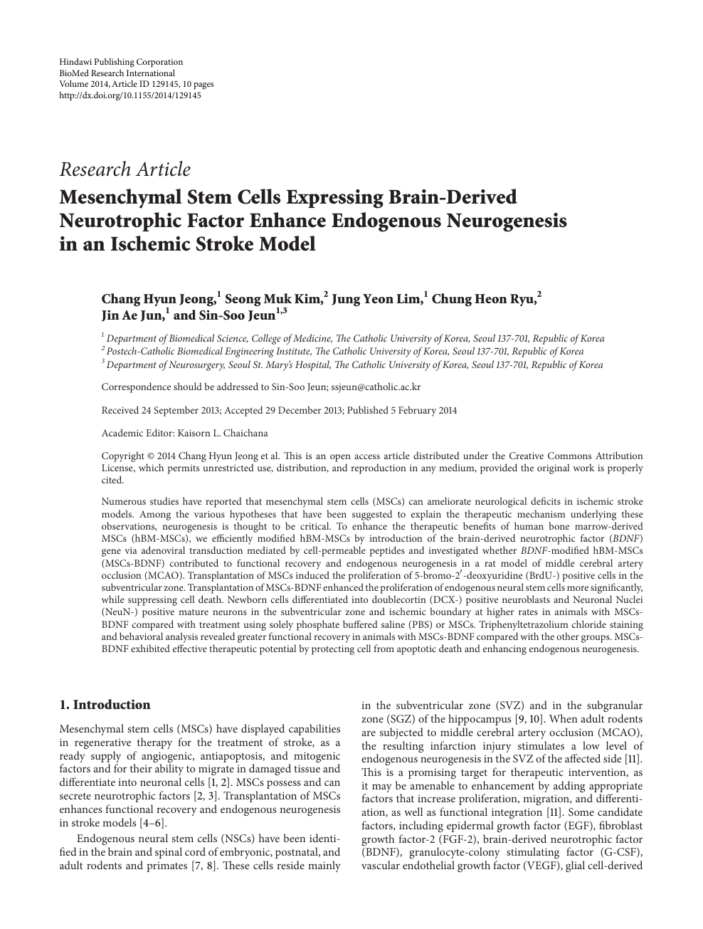a research paper on stem cells