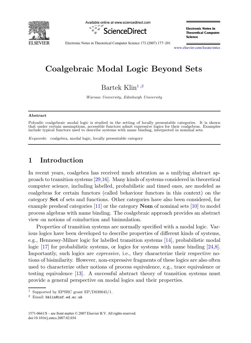 Coalgebraic Modal Logic Beyond Sets Topic Of Research Paper In Computer And Information Sciences Download Scholarly Article Pdf And Read For Free On Cyberleninka Open Science Hub