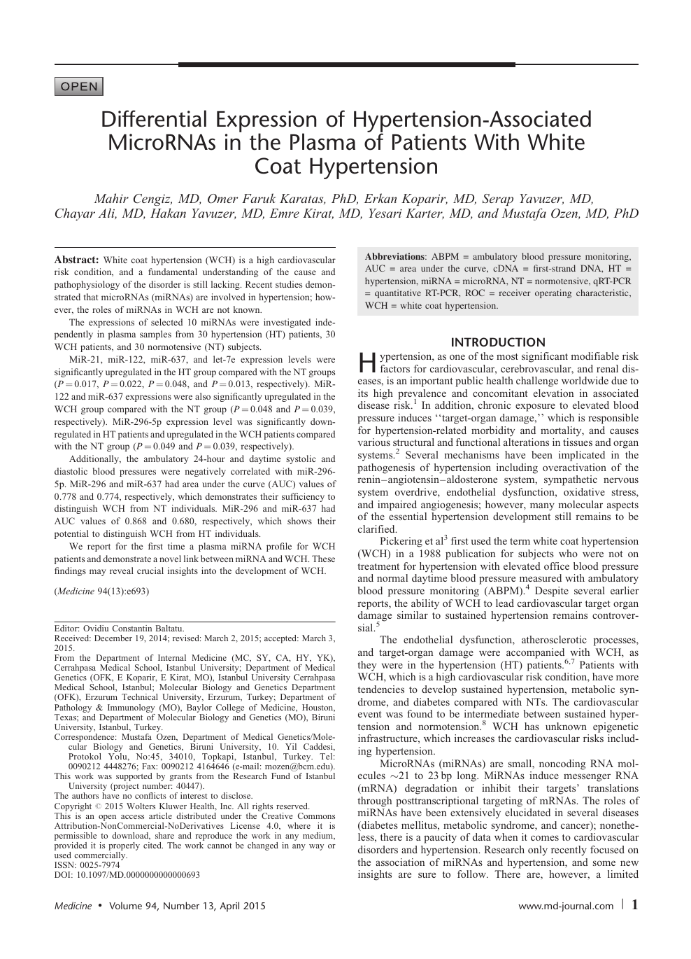 hypertension research journal abbreviation