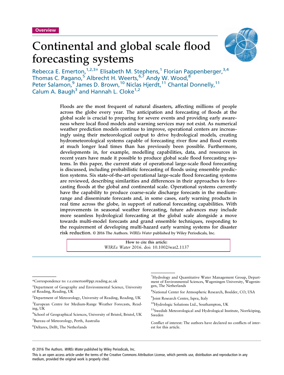 Continental And Global Scale Flood Forecasting Systems Topic Of Research Paper In Earth And Related Environmental Sciences Download Scholarly Article Pdf And Read For Free On Cyberleninka Open Science Hub