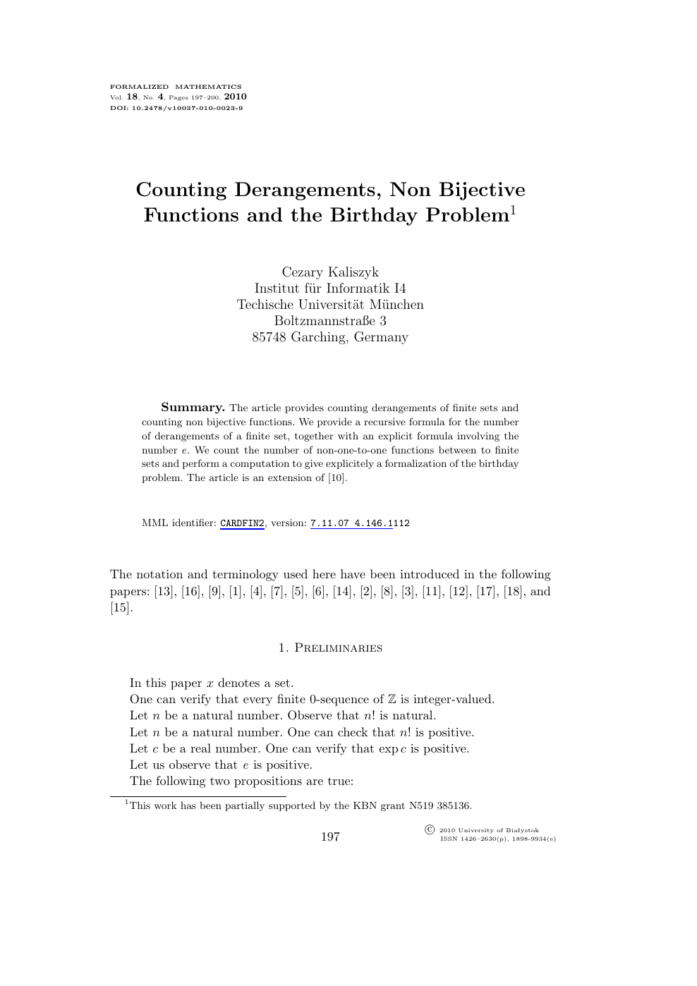 Counting Derangements Non Bijective Functions And The Birthday Problem Topic Of Research Paper In Mathematics Download Scholarly Article Pdf And Read For Free On Cyberleninka Open Science Hub