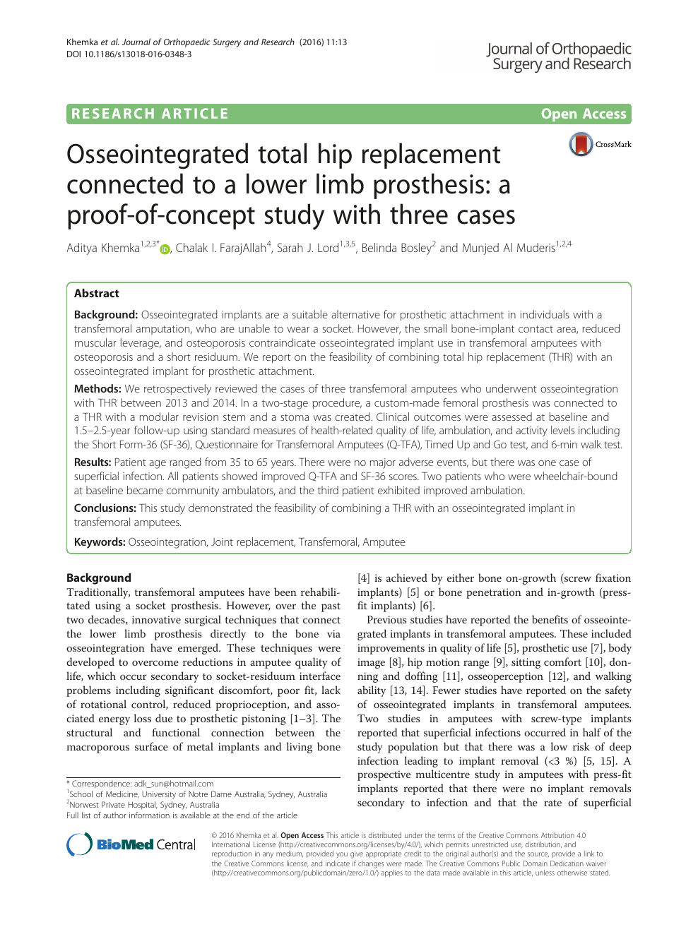 Osseointegration Limb Replacement: More Control for Amputees