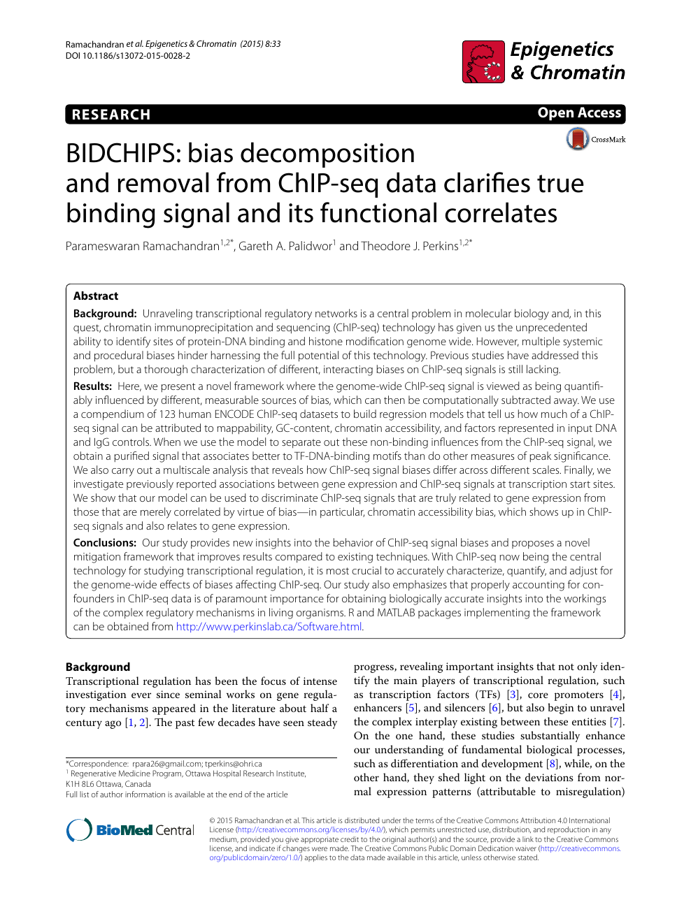 Bidchips Bias Decomposition And Removal From Chip Seq Data Clarifies True Binding Signal And Its Functional Correlates Topic Of Research Paper In Biological Sciences Download Scholarly Article Pdf And Read For Free